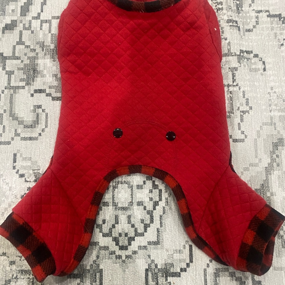 Cozy Red Quilted Dog Jacket